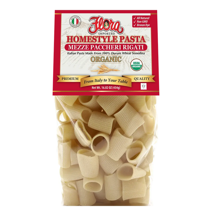 HOMESTYLE PACCHERI RIGATI ORGANIC PASTA
