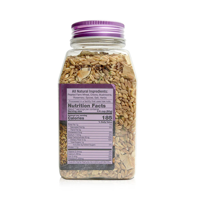 FARRO WITH MUSHROOMS + ROSEMARY