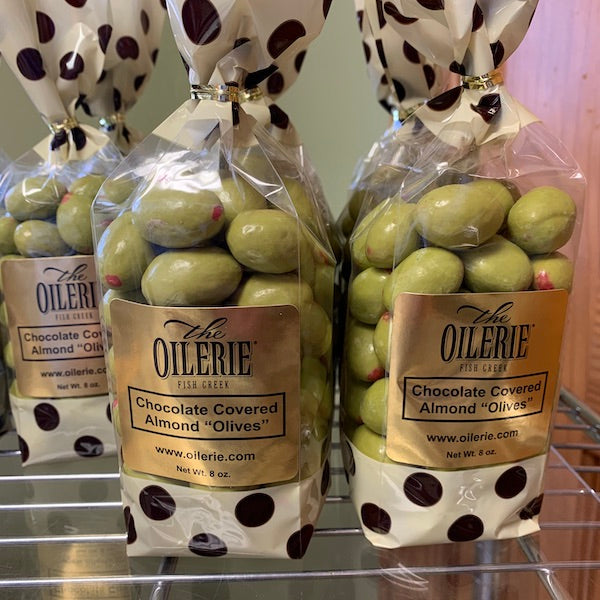White Chocolate Covered Almond "Olives"!